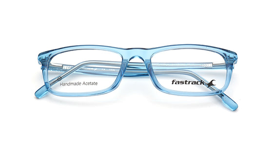 Blue Rectangle Rimmed Eyeglasses for Men