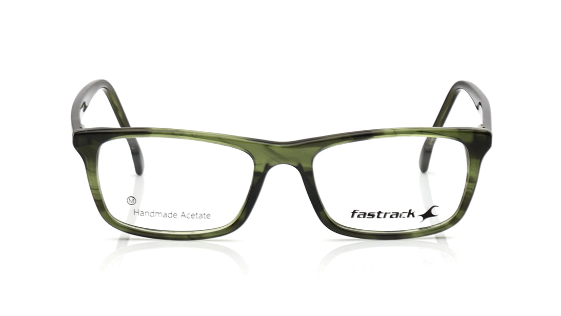 Green Rectangle Rimmed Eyeglasses for Men