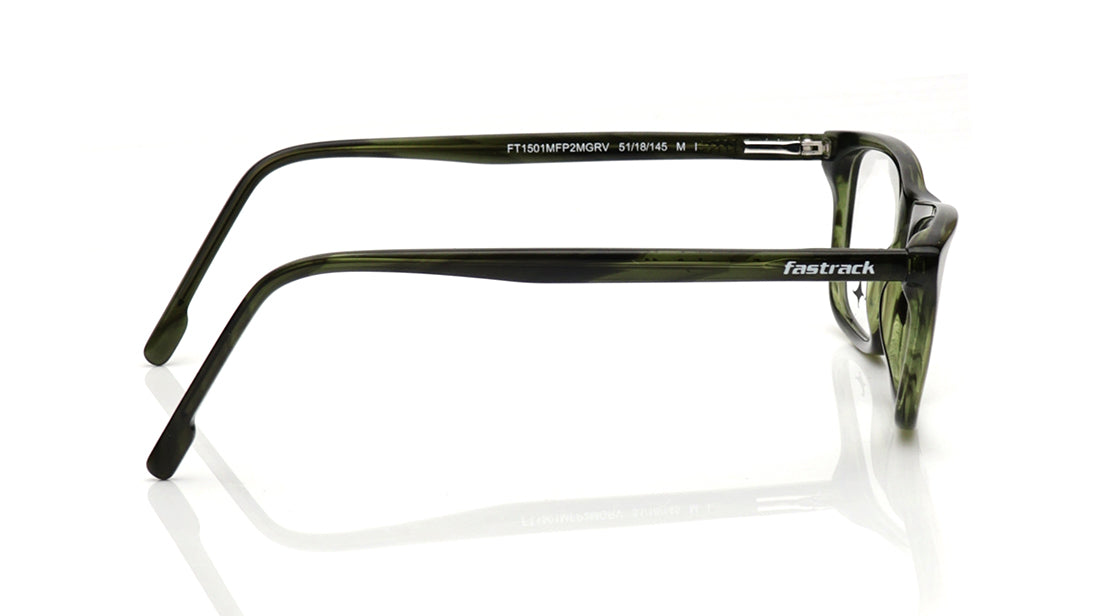 Green Rectangle Rimmed Eyeglasses for Men