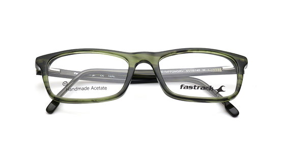 Green Rectangle Rimmed Eyeglasses for Men