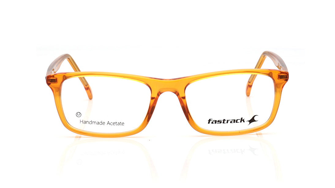 Orange Rectangle Rimmed Eyeglasses for Men