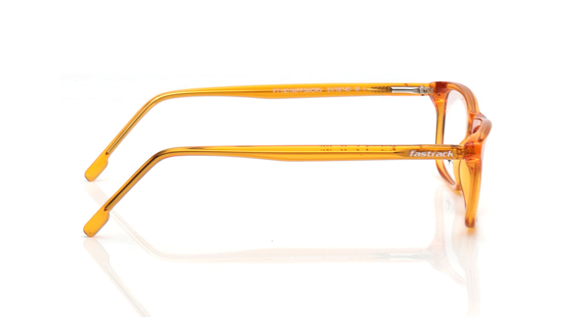 Orange Rectangle Rimmed Eyeglasses for Men