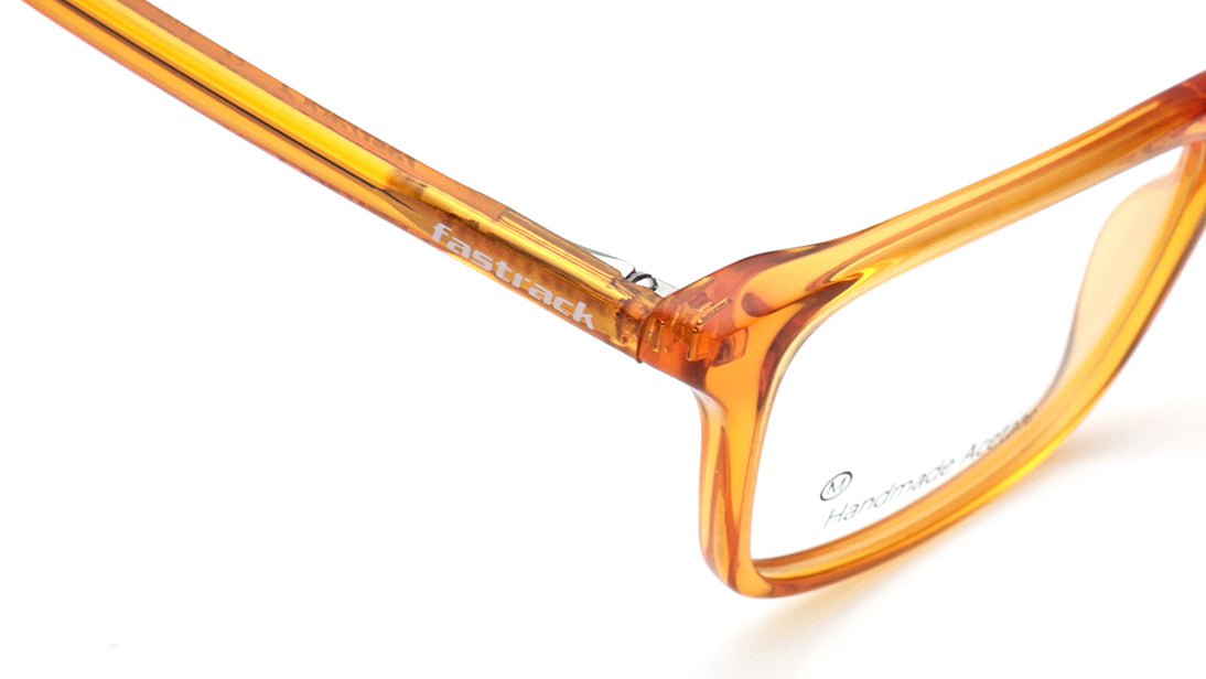 Orange Rectangle Rimmed Eyeglasses for Men
