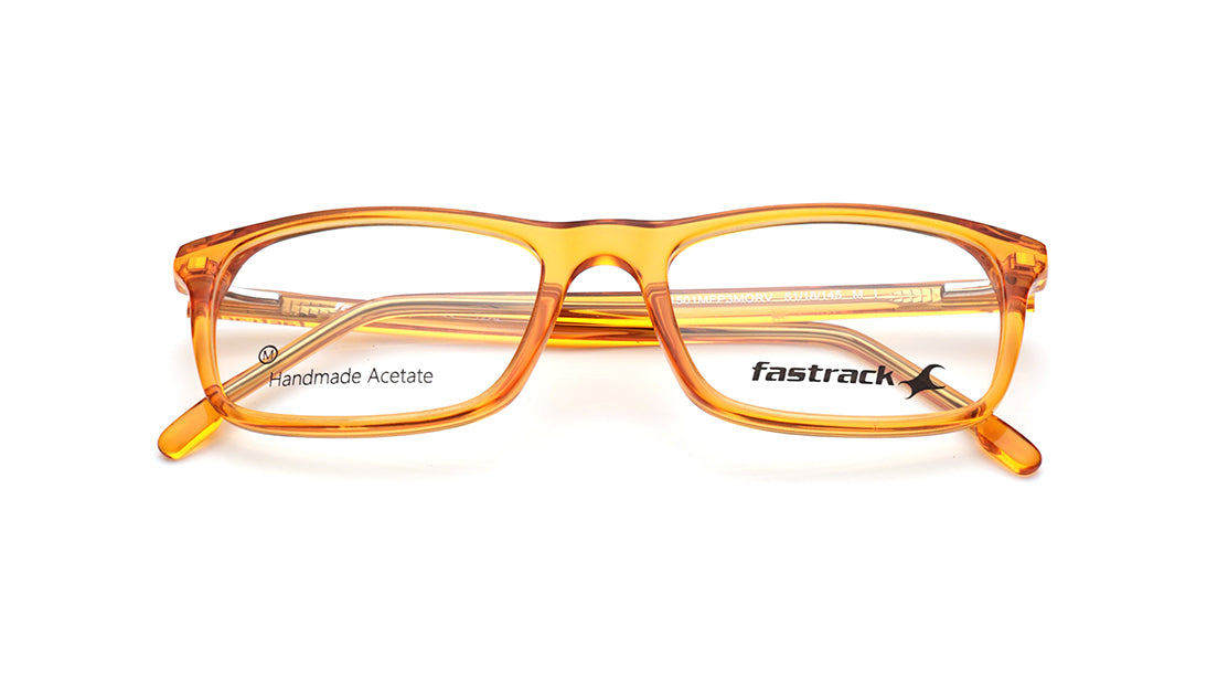 Orange Rectangle Rimmed Eyeglasses for Men