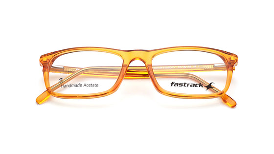 Orange Rectangle Rimmed Eyeglasses for Men