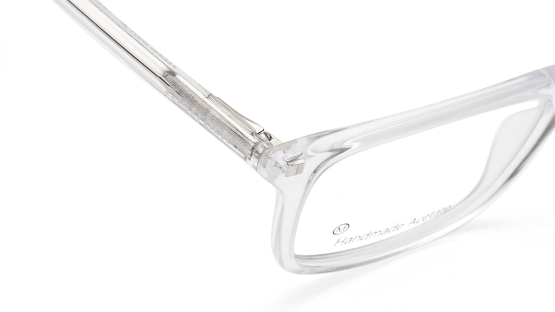 Transparent Rectangle Rimmed Eyeglasses for Men