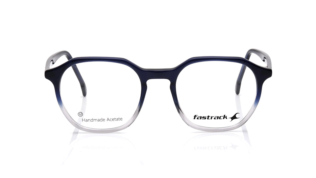 Blue Geometric Rimmed Eyeglasses for Men