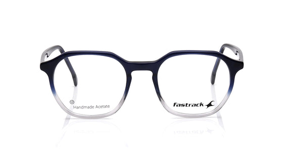 Blue Geometric Rimmed Eyeglasses for Men