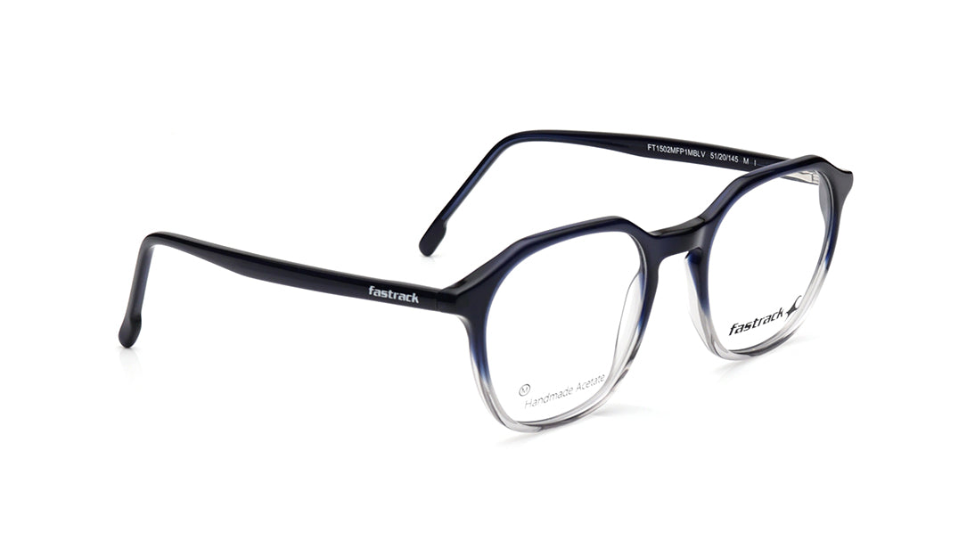 Blue Geometric Rimmed Eyeglasses for Men