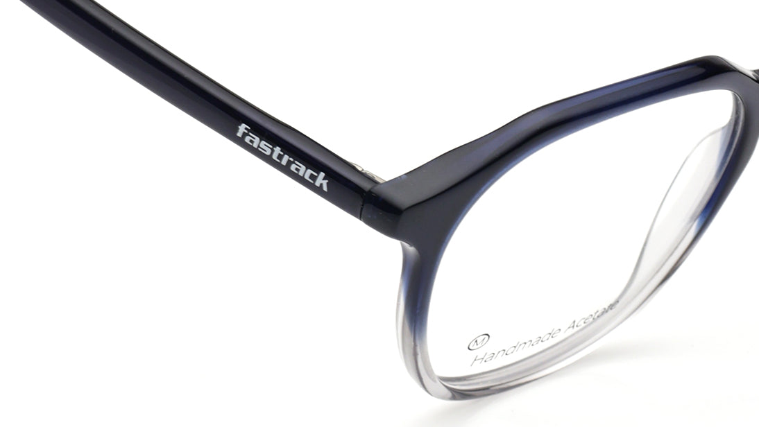 Blue Geometric Rimmed Eyeglasses for Men