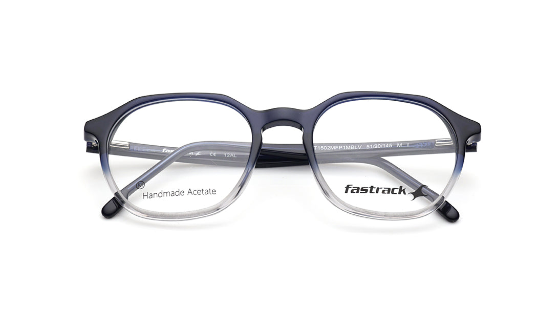 Blue Geometric Rimmed Eyeglasses for Men