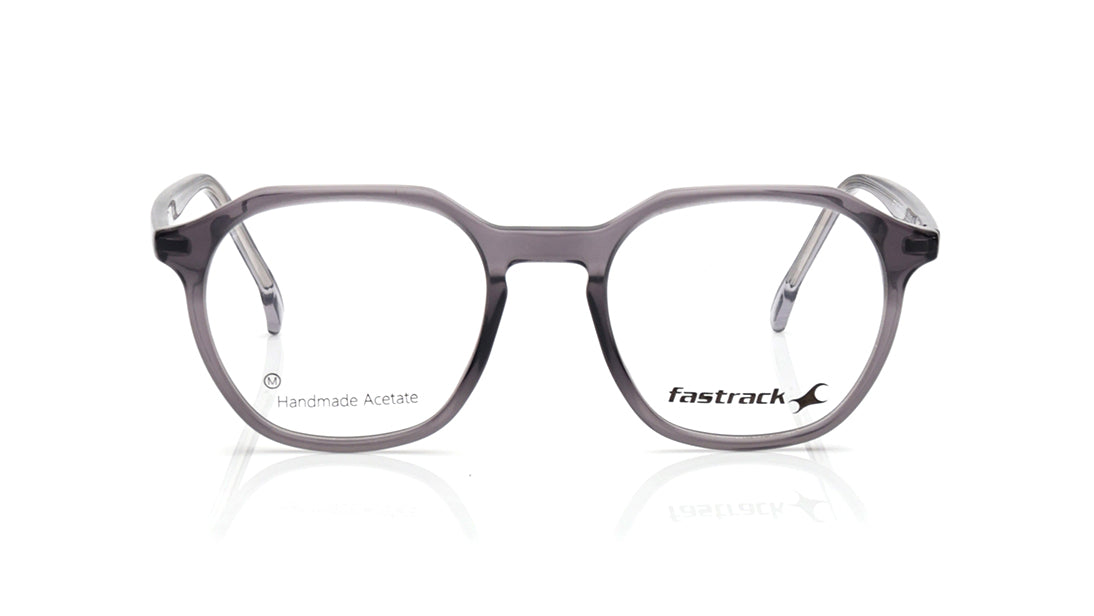 Grey Geometric Rimmed Eyeglasses for Men
