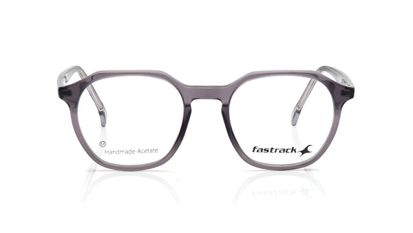 Grey Geometric Rimmed Eyeglasses for Men