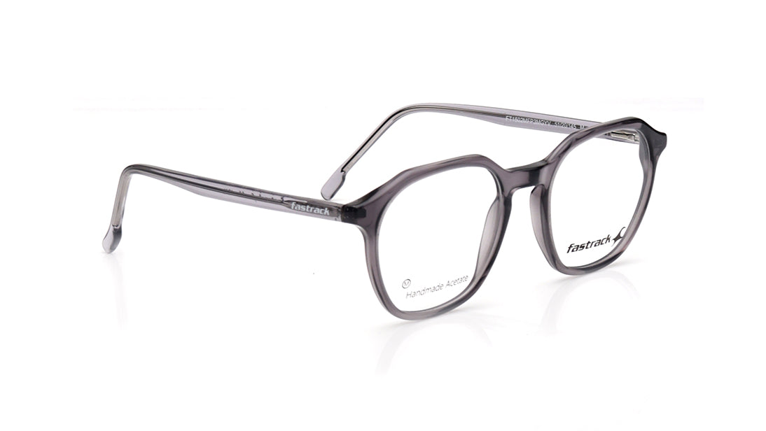 Grey Geometric Rimmed Eyeglasses for Men