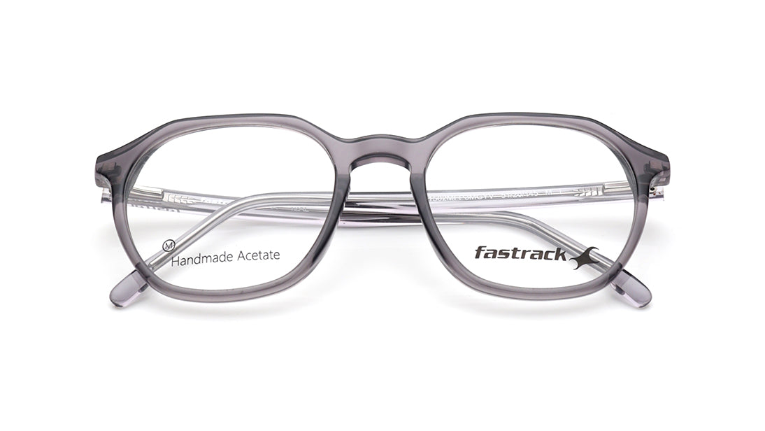 Grey Geometric Rimmed Eyeglasses for Men
