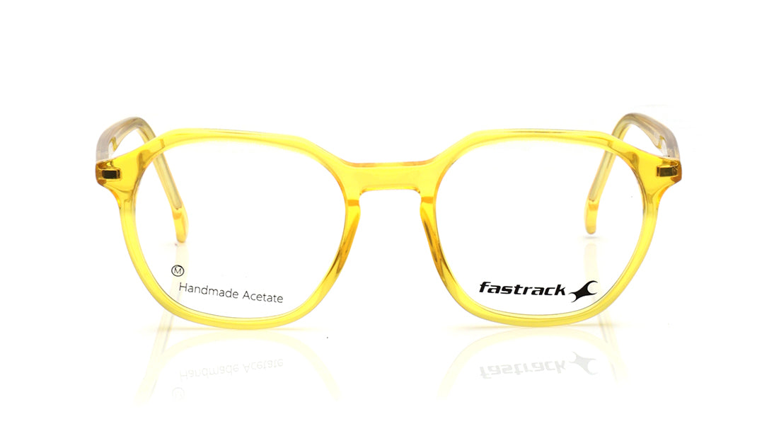 Yellow Geometric Rimmed Eyeglasses for Men