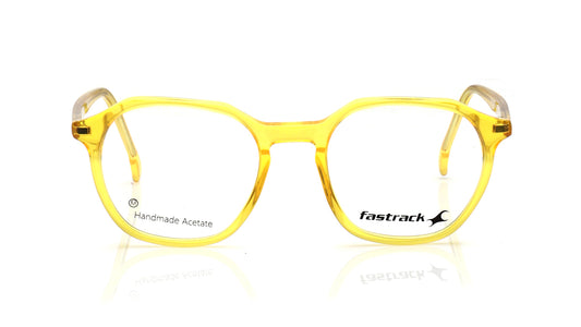 Yellow Geometric Rimmed Eyeglasses for Men