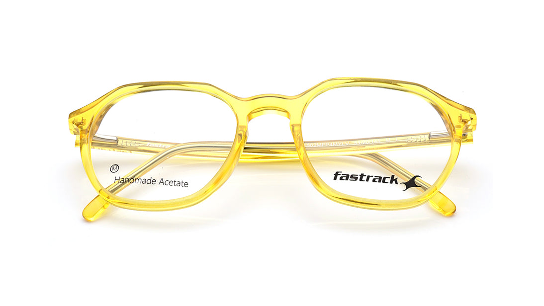 Yellow Geometric Rimmed Eyeglasses for Men