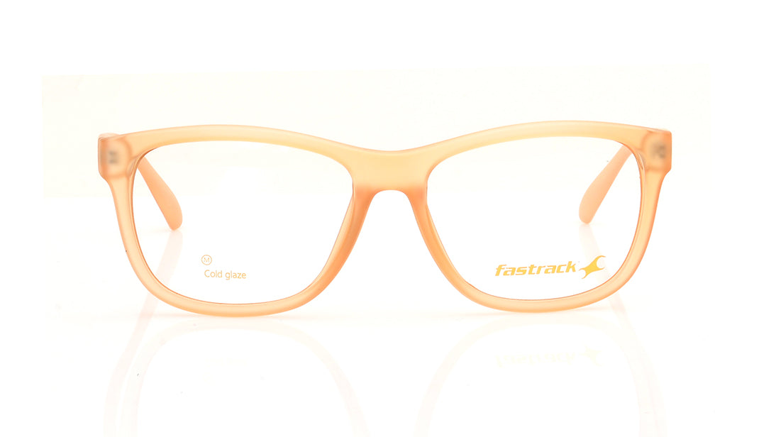 Square Orange Rimmed Eyeglasses for Men