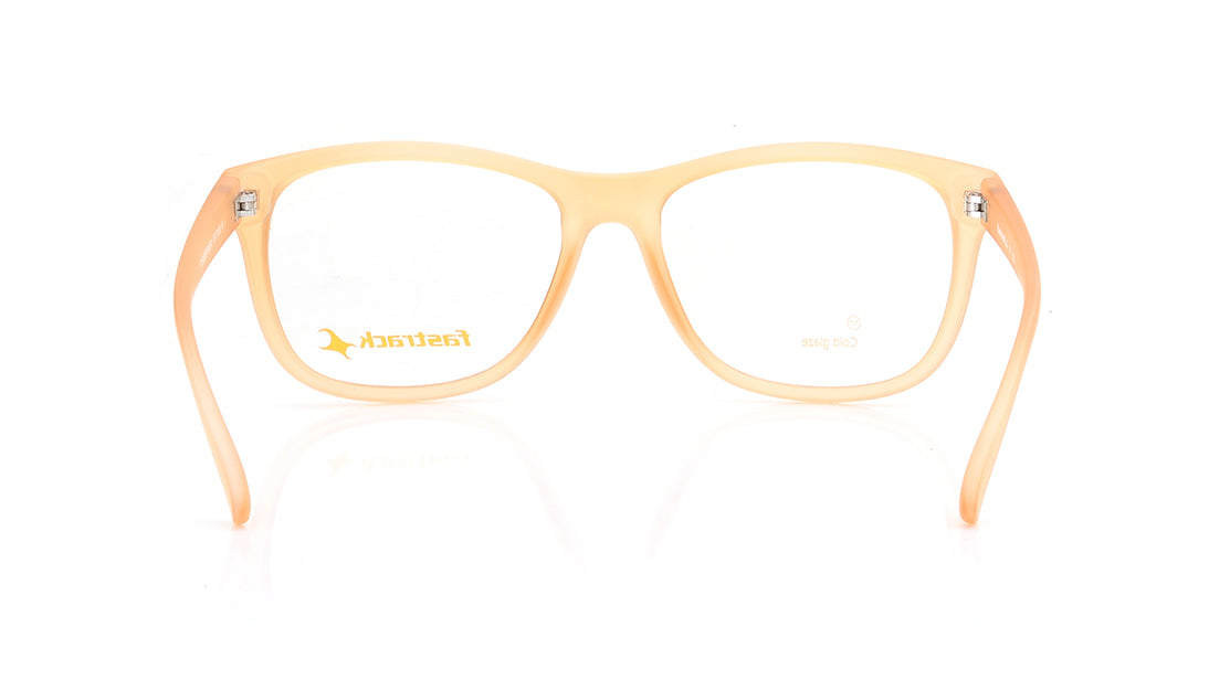 Square Orange Rimmed Eyeglasses for Men