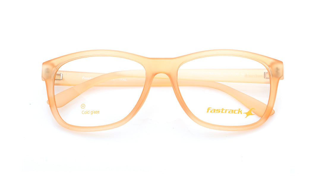 Square Orange Rimmed Eyeglasses for Men