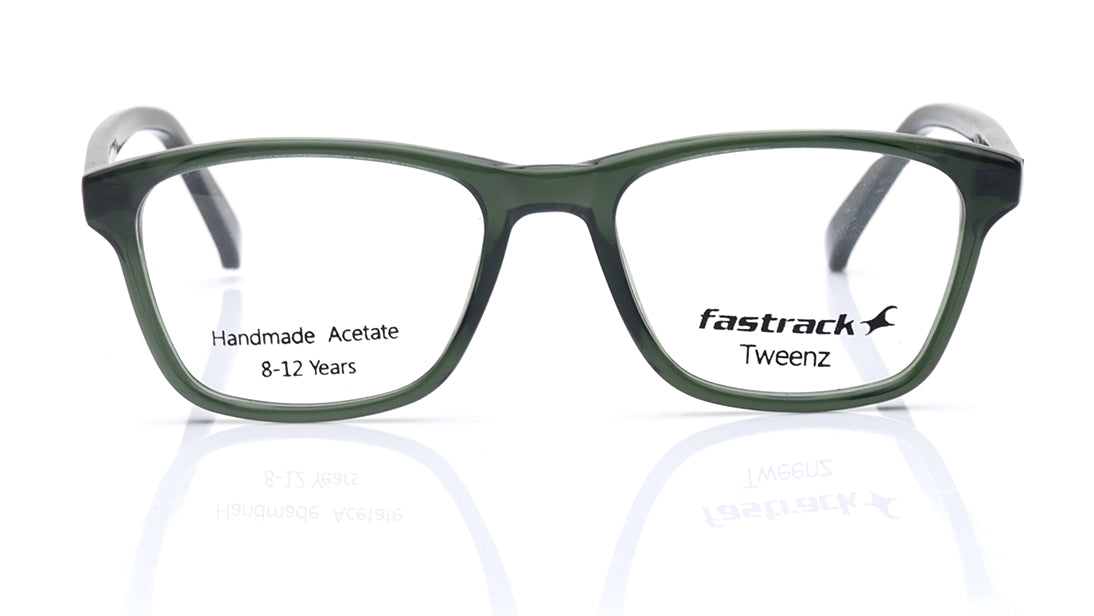 Green Rectangle Rimmed Eyeglasses for Kids