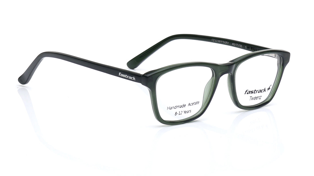 Green Rectangle Rimmed Eyeglasses for Kids