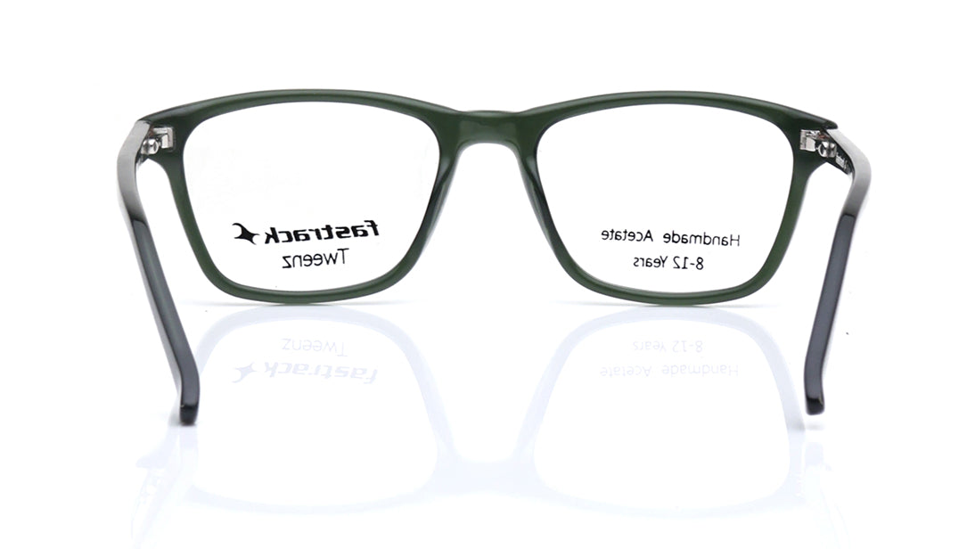 Green Rectangle Rimmed Eyeglasses for Kids