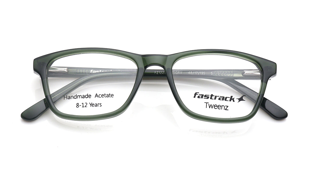 Green Rectangle Rimmed Eyeglasses for Kids
