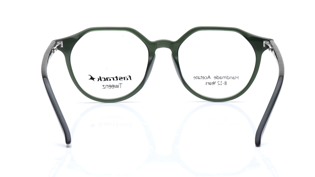 Green Geometric Rimmed Eyeglasses for Kids