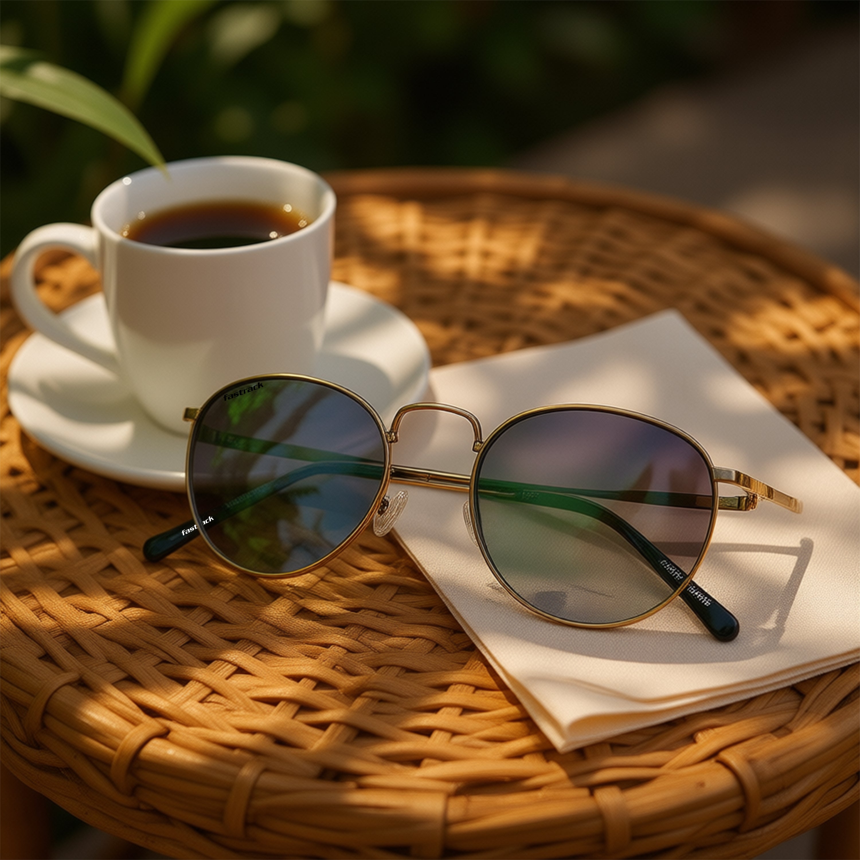 Smoke Gradient Round Rimmed Sunglasses (M257BK8V)