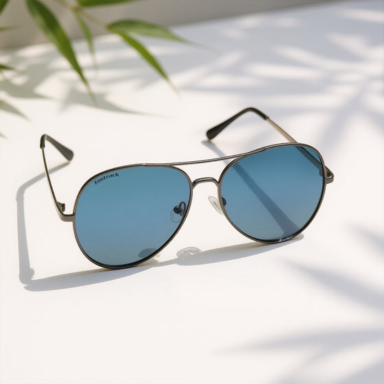 Blue Aviator Rimmed Sunglasses From Fastrack