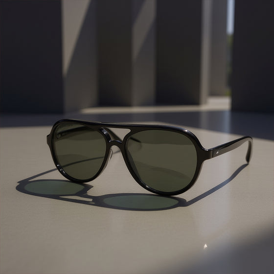 Black Aviator Sunglasses for Men