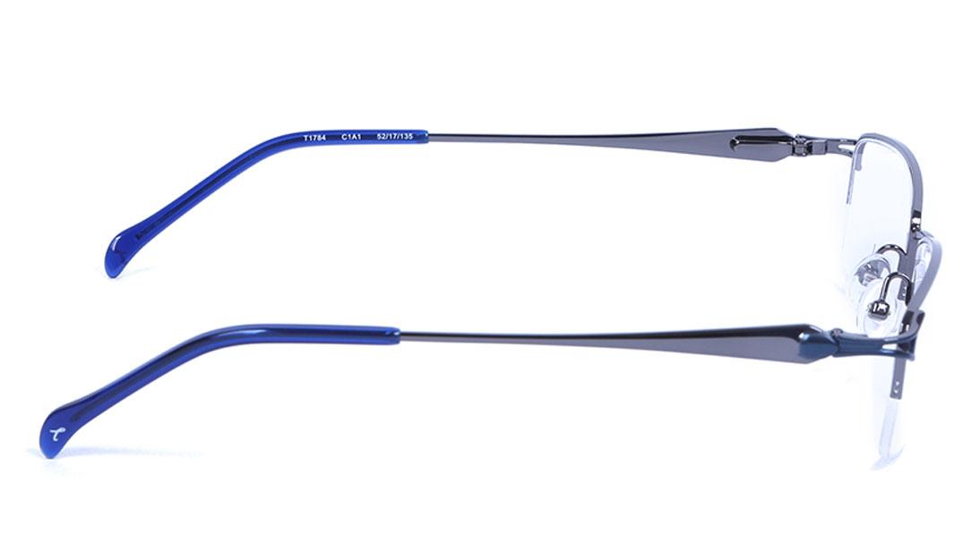 Blue Rectangle Semi-Rimmed Eyeglasses (T1784C1A1|52)