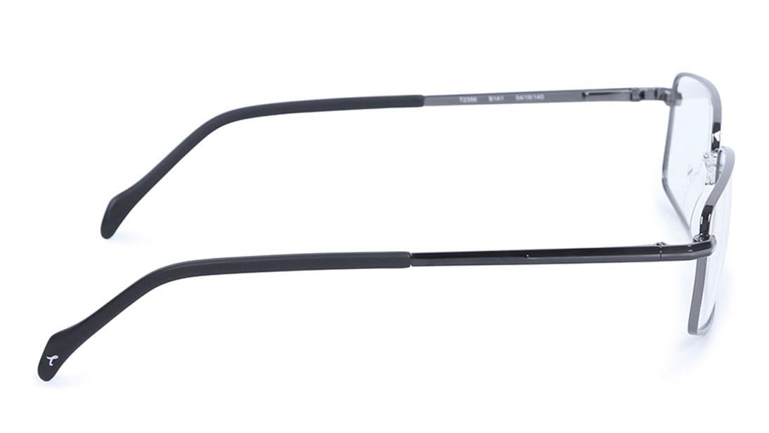 Gun metal Rectangle Rimmed Eyeglasses (T2356B1A1|54)