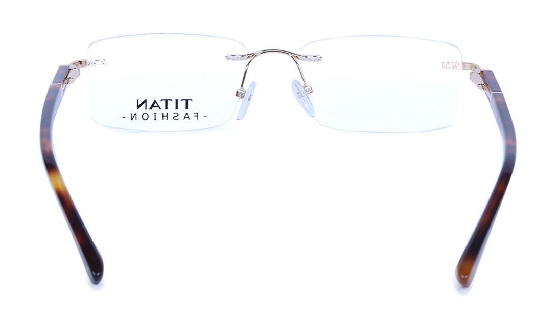 Gold Rectangle Rimless Eyeglasses (T2427A1A1|53)