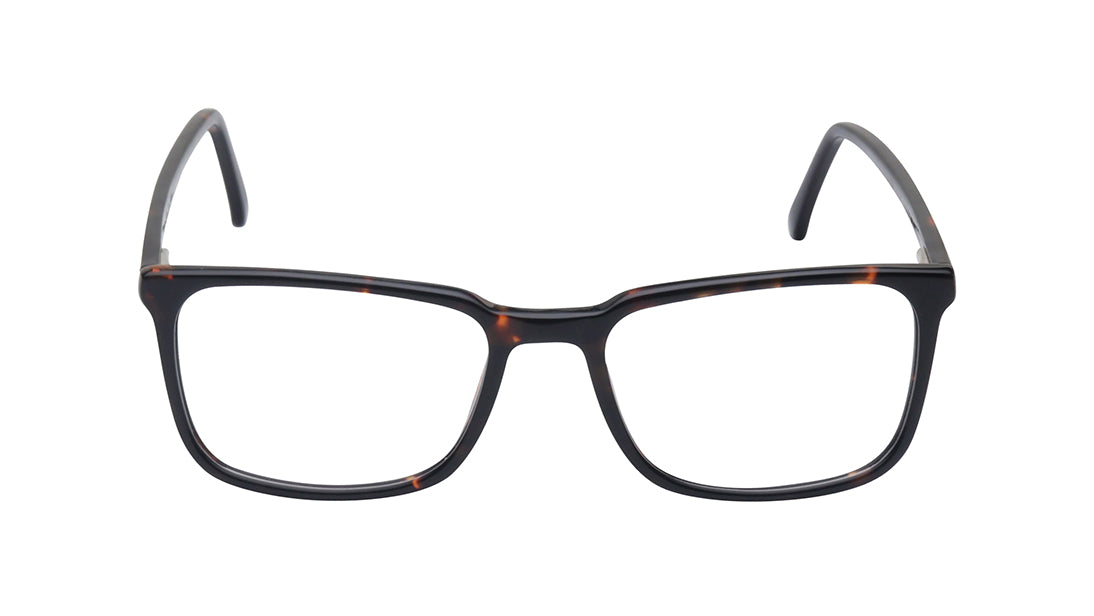 Brown Rectangle Rimmed Eyeglasses for Men