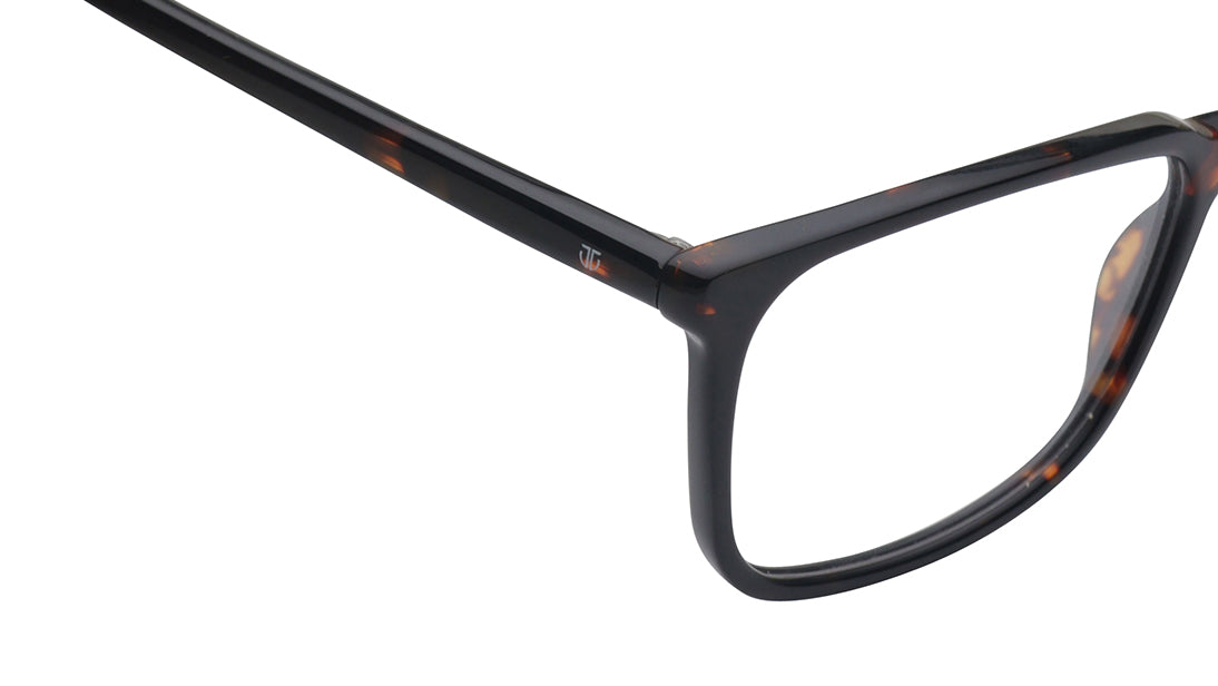 Brown Rectangle Rimmed Eyeglasses for Men
