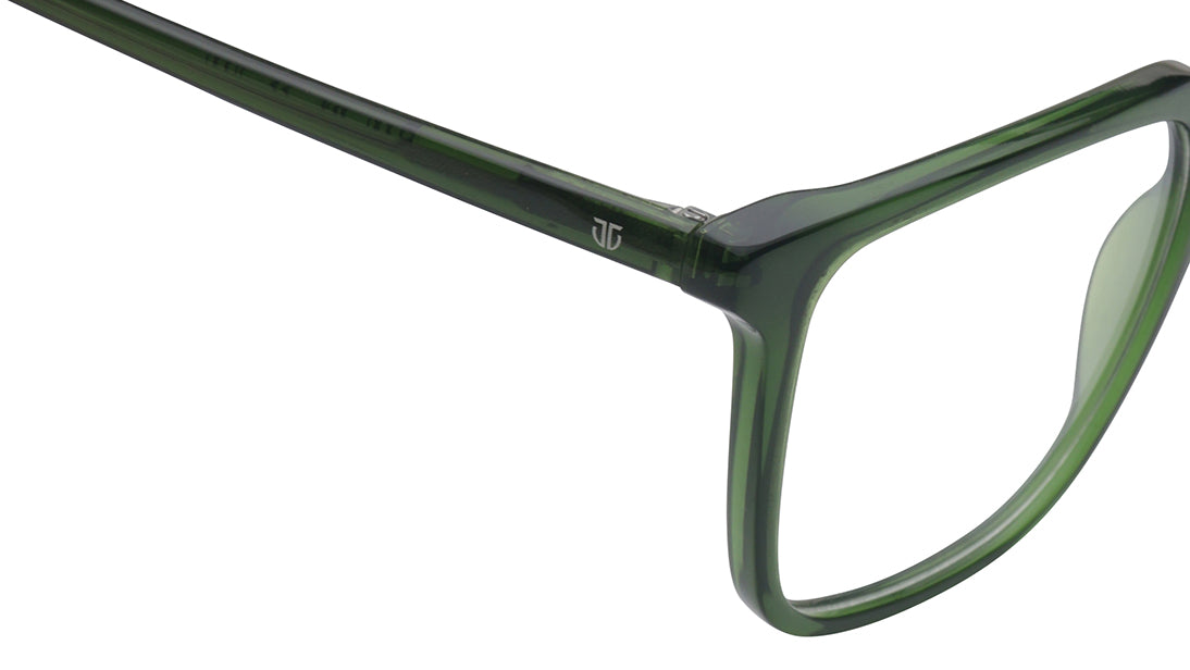 Green Square Rimmed Eyeglasses for Men