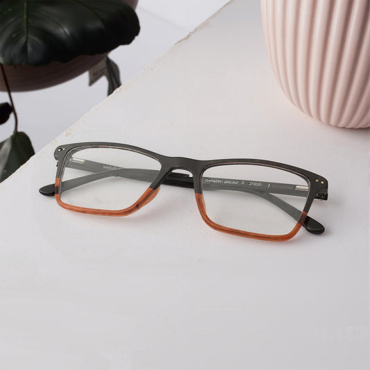 Rectangle Rimmed Men Eyeglasses (TC1013MFP4MBRV|53)