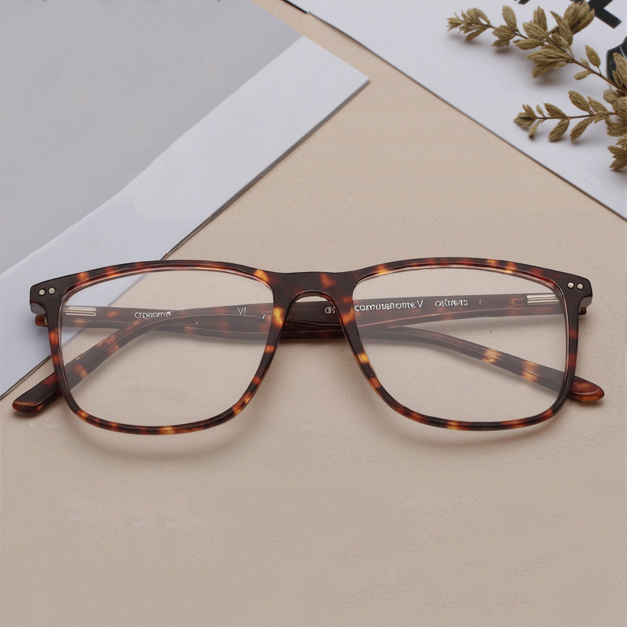 Square Rimmed Men Eyeglasses (TC1016MFP3MBRV|53)