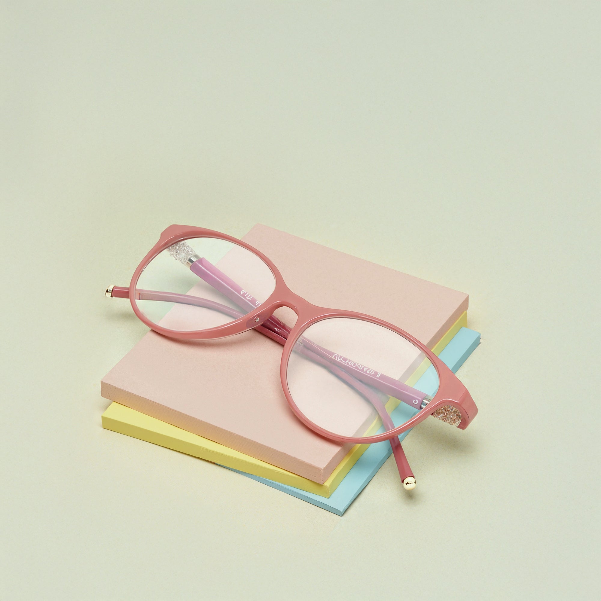 Pink Cateye Rimmed Eyeglasses  (TC1042WFP4LNUV|54)