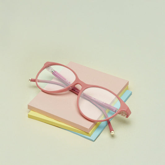Pink Cateye Rimmed Eyeglasses  (TC1042WFP4LNUV|54)