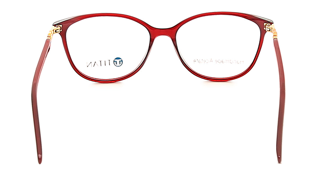 Red Cateye Rimmed Eyeglasses  (TC1043WFP3MRDV|51)