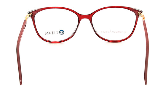 Red Cateye Rimmed Eyeglasses  (TC1043WFP3MRDV|51)