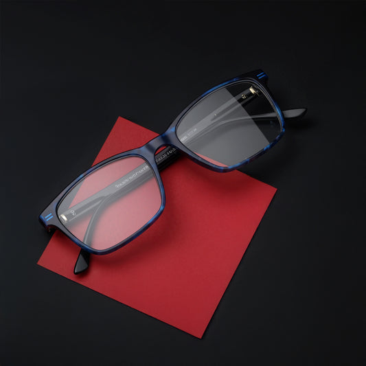 Blue Rectangle Men Eyeglasses (TC1058MFP2MBLV|53)