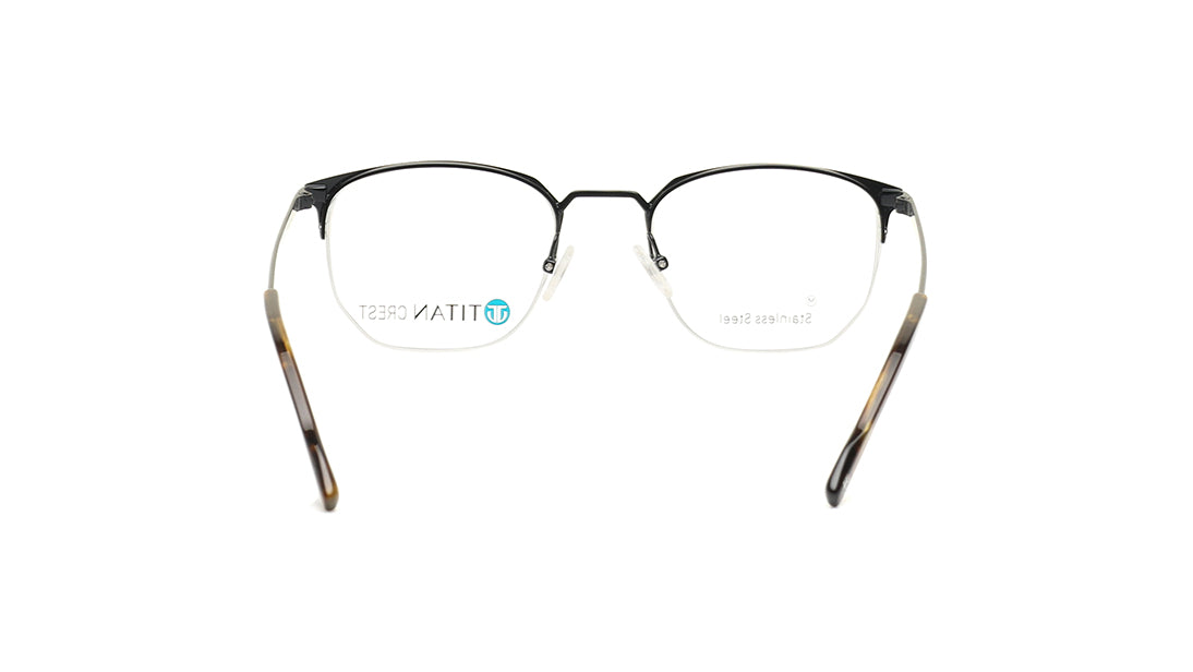 Black Semi-Rimmed Unisex Eyeglasses (TC1092UHM1MBLV|51)