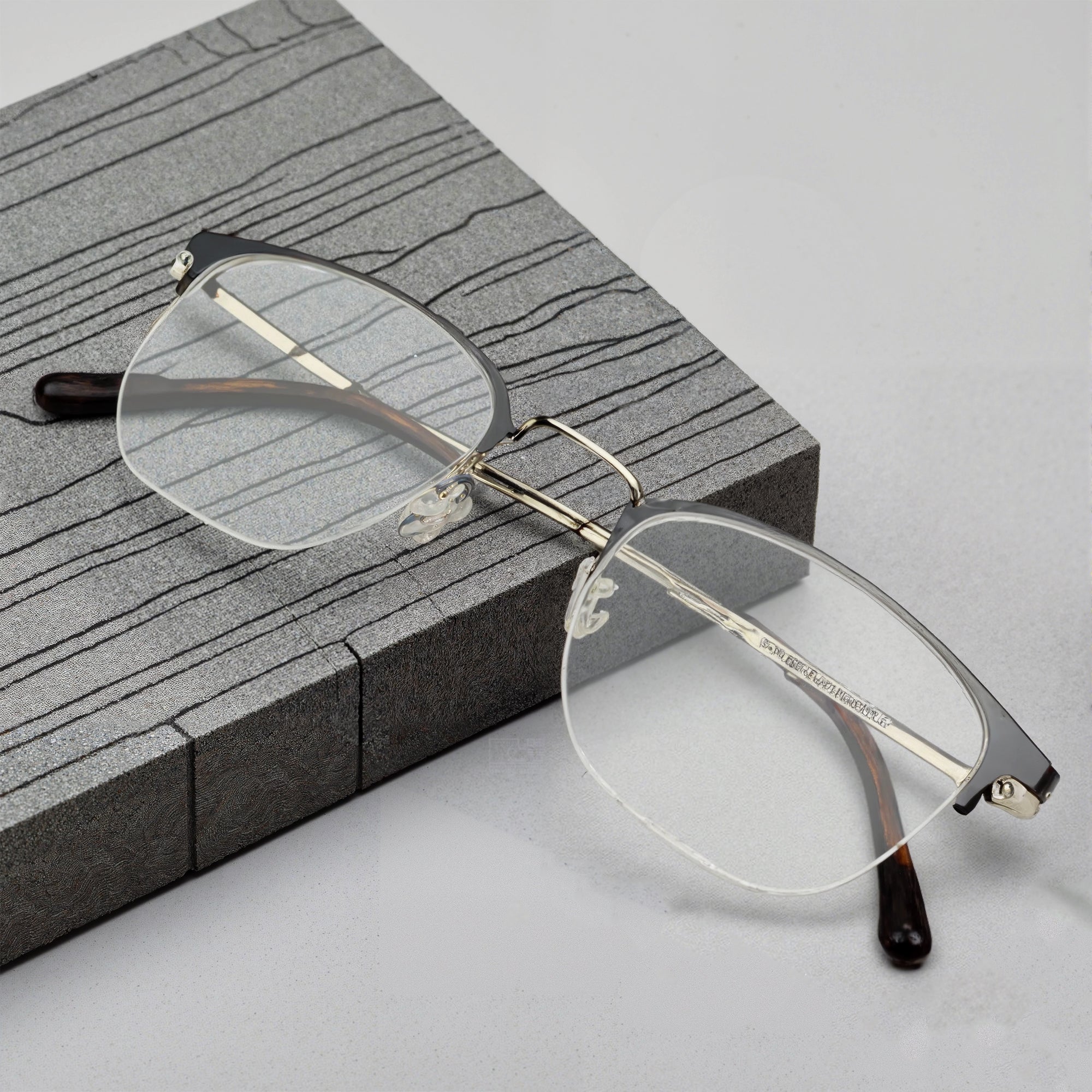 Black Semi-Rimmed Unisex Eyeglasses (TC1092UHM2MDGV|51)