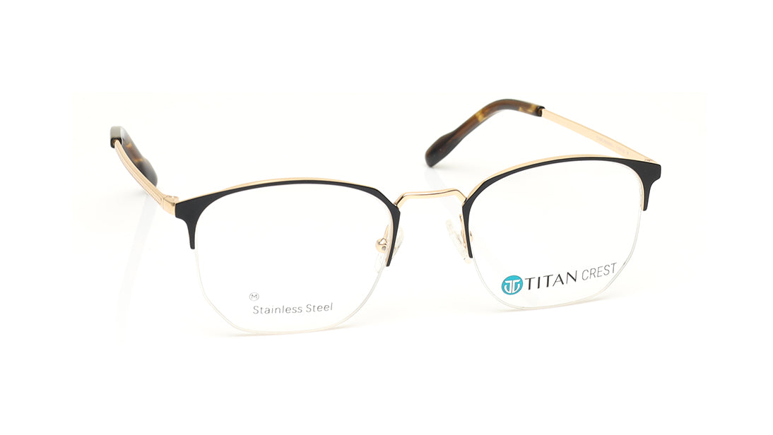 Black Semi-Rimmed Unisex Eyeglasses (TC1092UHM3MBKV|51)