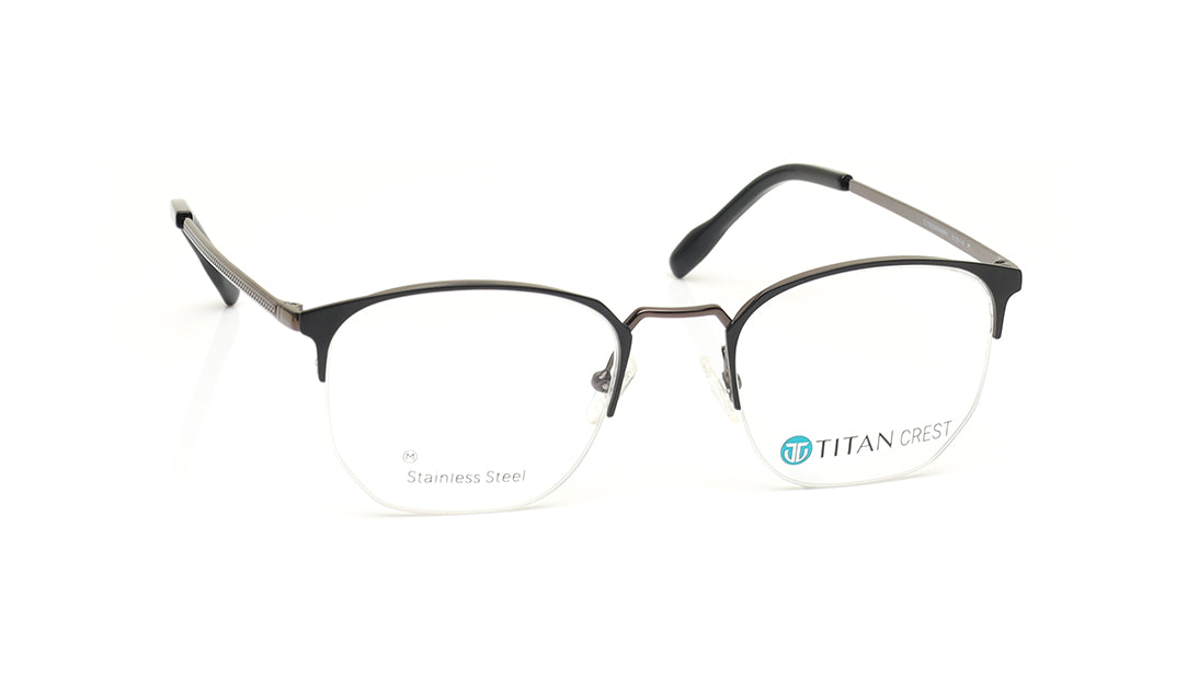 Black Semi-Rimmed Unisex Eyeglasses (TC1092UHM4MBRV|51)
